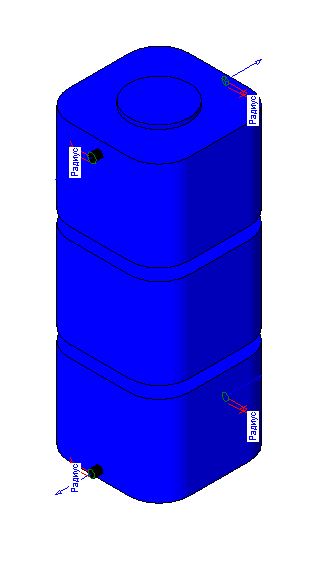 3D модель Емкость вертикальная 500л