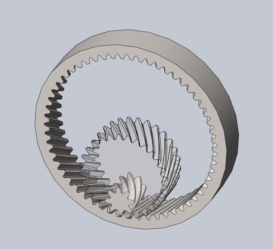 3D модель Высокоточные модели зубчатой передачи, выполненные методом обкатки
