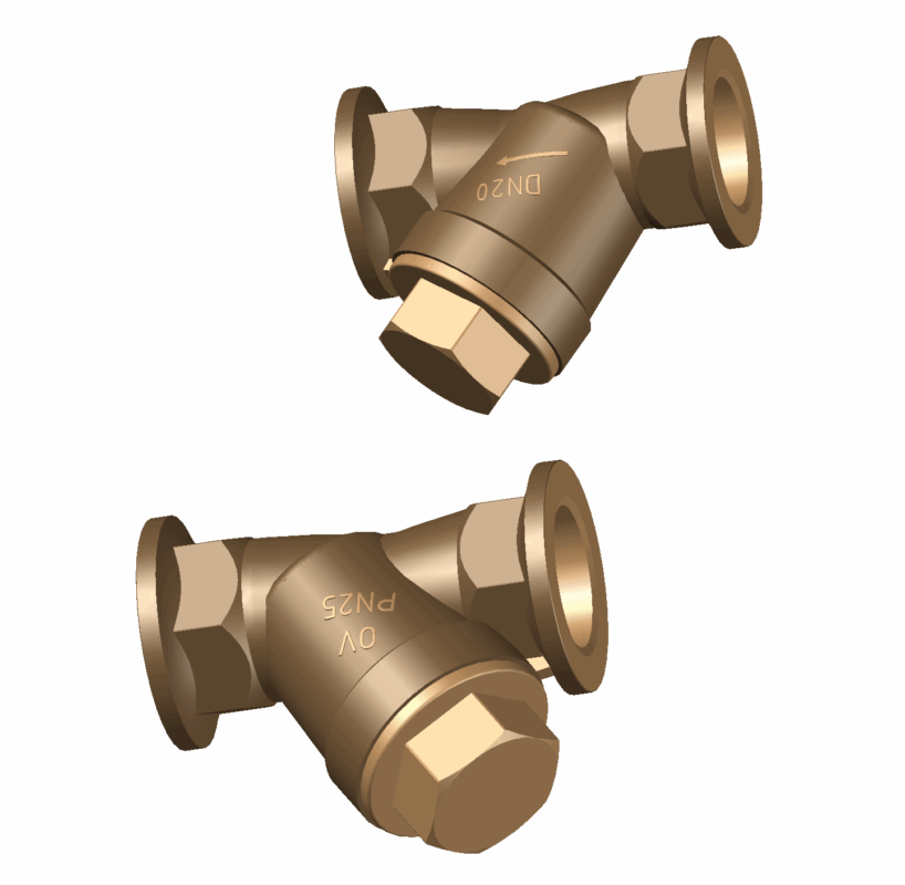 3D модель Фильтр сетчатый косой 1 и ¾'' OVENTROP