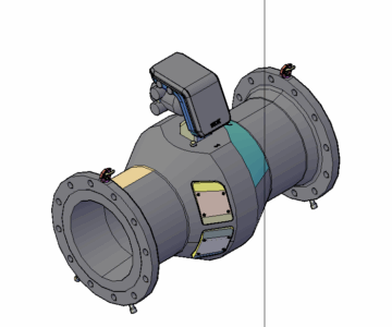 3D модель 3D модель счетчика газа ультразвукового FLOWSIC600 DN300