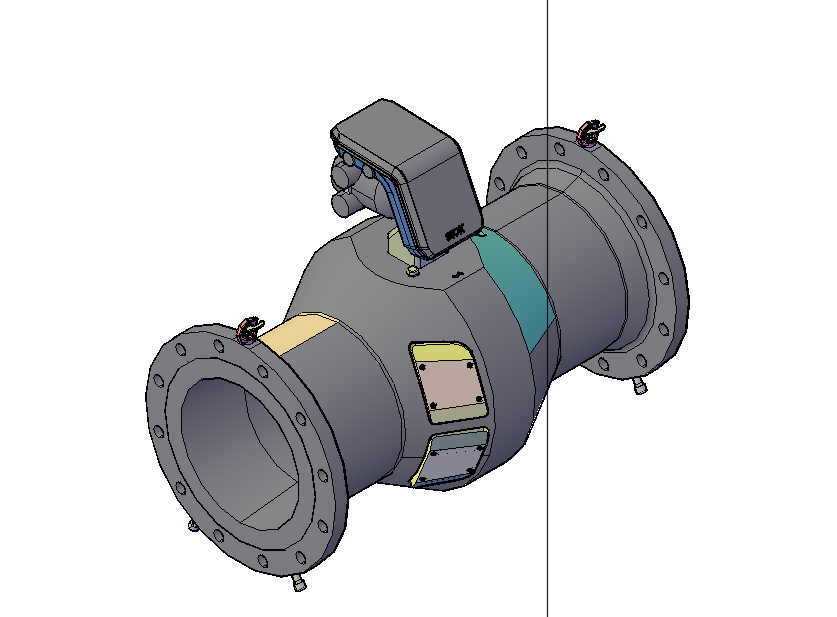 3D модель 3D модель счетчика газа ультразвукового FLOWSIC600 DN300