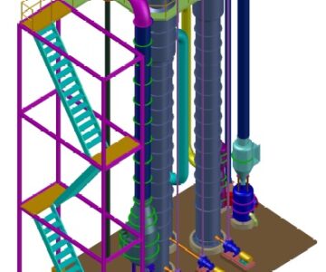 3D модель Установка выпаривания хвостовой воды для рыбной муки производительностью 10 тонн/час