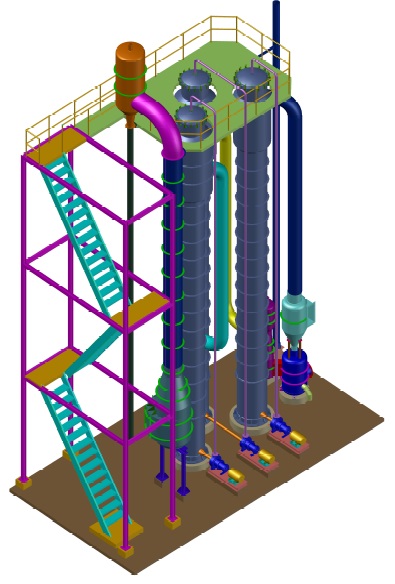 3D модель Установка выпаривания хвостовой воды для рыбной муки производительностью 10 тонн/час