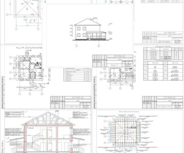 Чертеж Проектирование малоэтажного жилого дома г. Москва