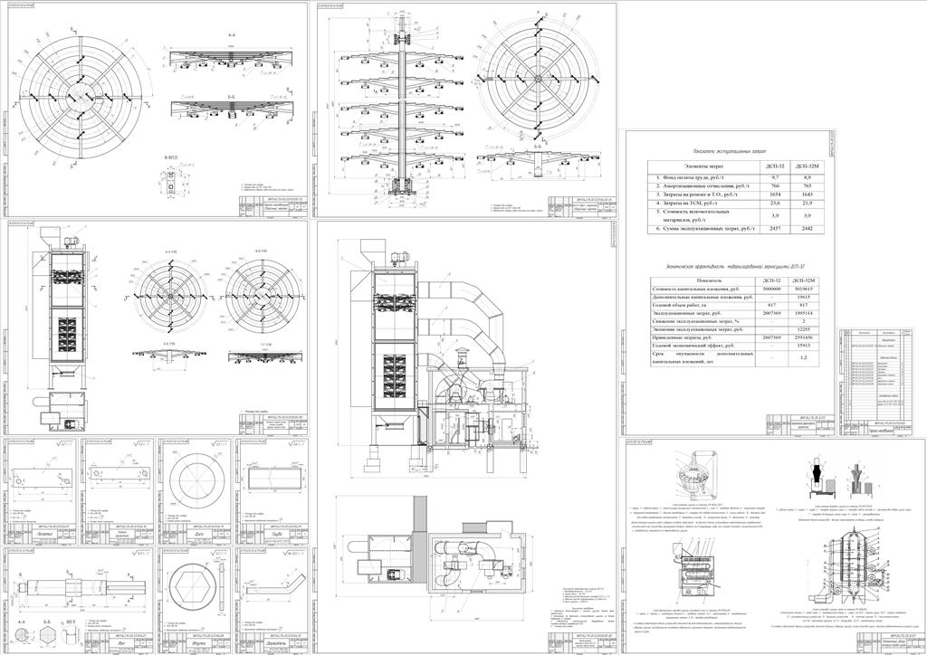 Чертеж Повышение качества сушки зерна модернизацией зерносушилки ДСП-32 разработкой камеры нагрева тарельчатого типа позволяющей обеспечить равномерность сушки сырья и увеличить скорость сушки