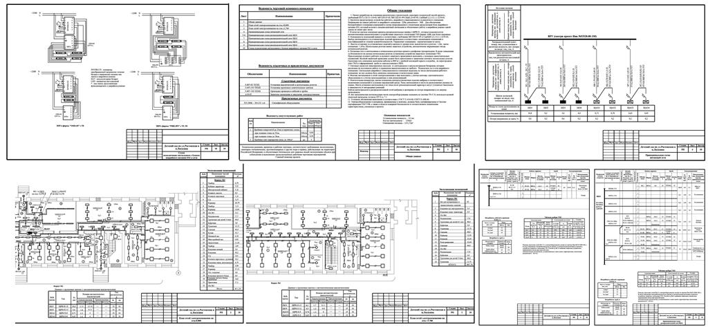 Чертеж Проект по капитальному ремонту осветительного и силового электрооборудования детского сада