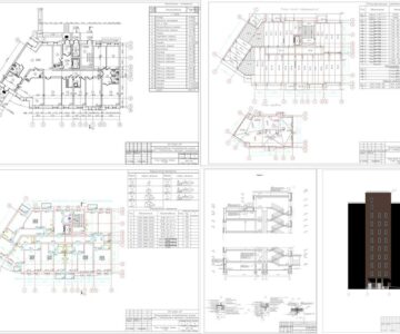 Чертеж Проектирование многоэтажного жилого дома со встроенными офисными помещениями в г. Псков (общая высота здания 29,87 м)