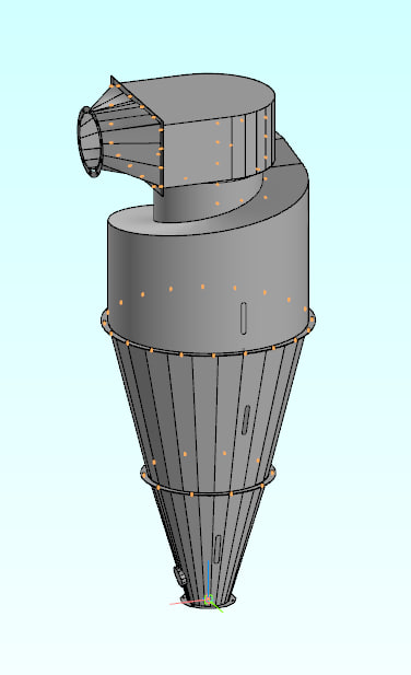 3D модель Циклон ЦОЛ-6 одиночный   ЦОЛ6.000.00.00