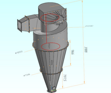 3D модель Циклон ЦОЛ-6 одиночный   ЦОЛ6.000.00.00