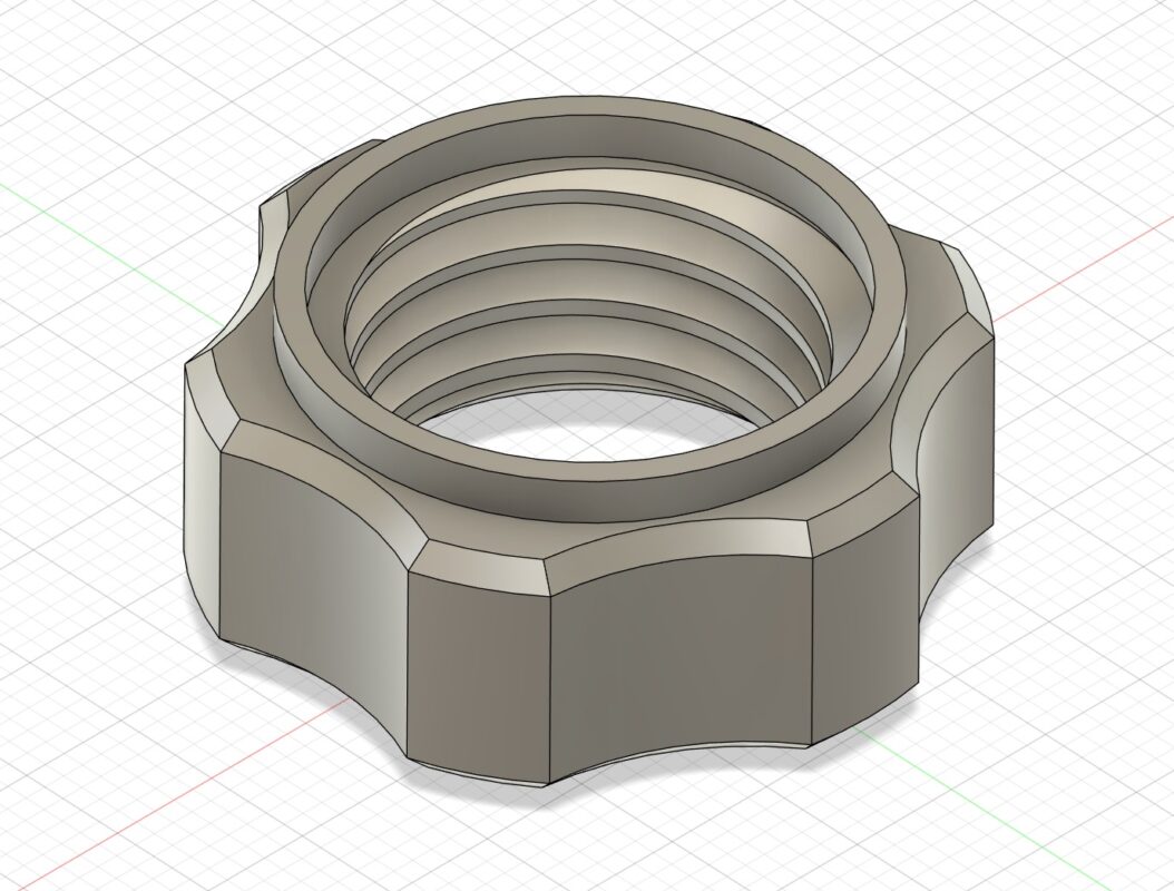 3D модель Гайка с конической резьбой для крепления видеорегистратора