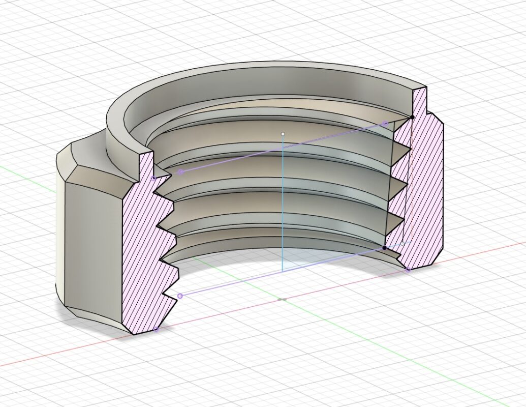 3D модель Гайка с конической резьбой для крепления видеорегистратора
