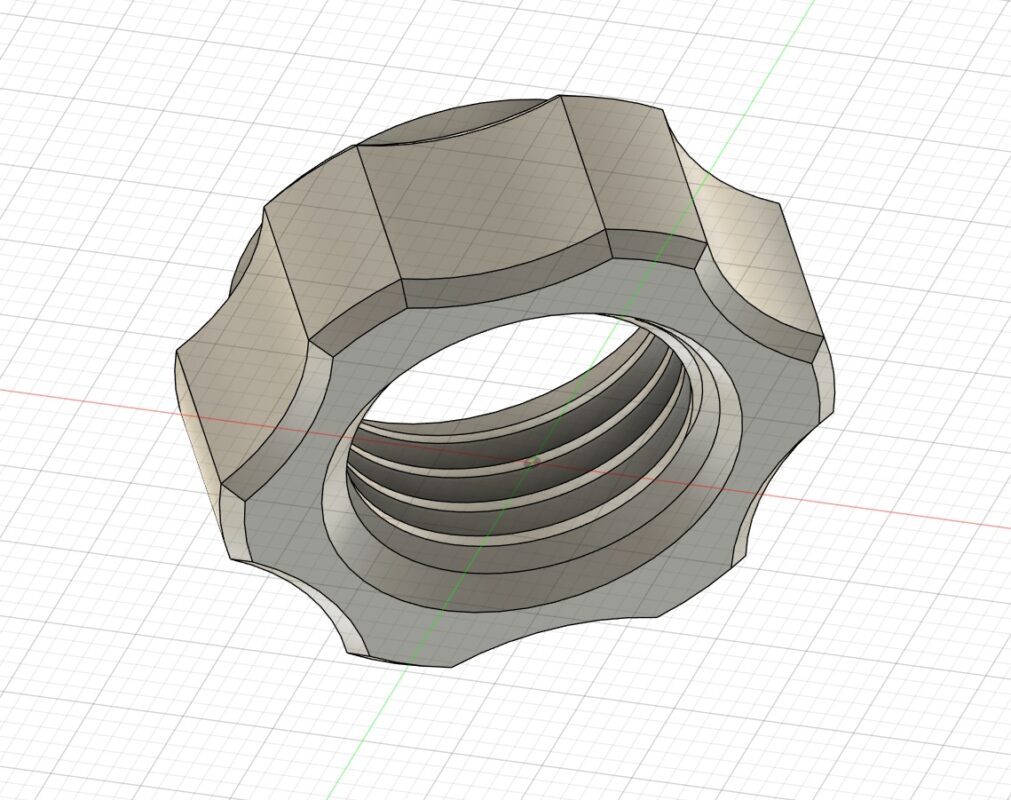 3D модель Гайка с конической резьбой для крепления видеорегистратора