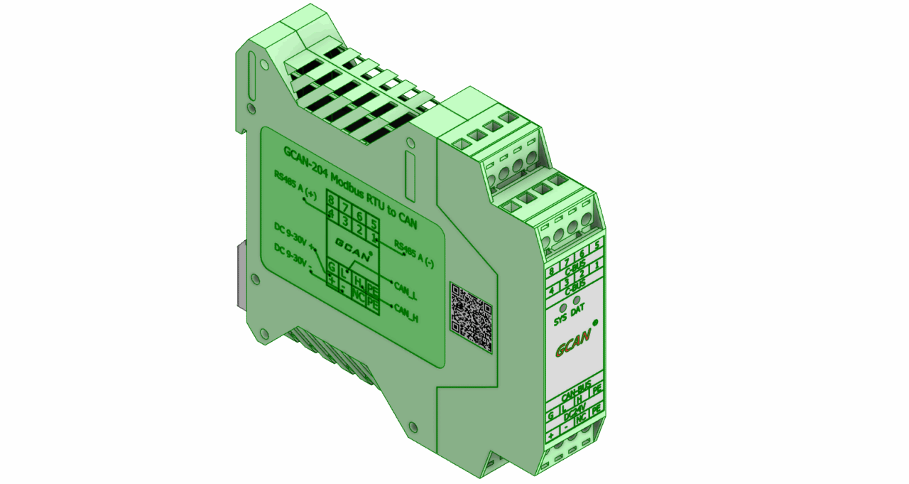 3D модель АВВ GCAN 204 MODBUS RTU to CAN преобразователь
