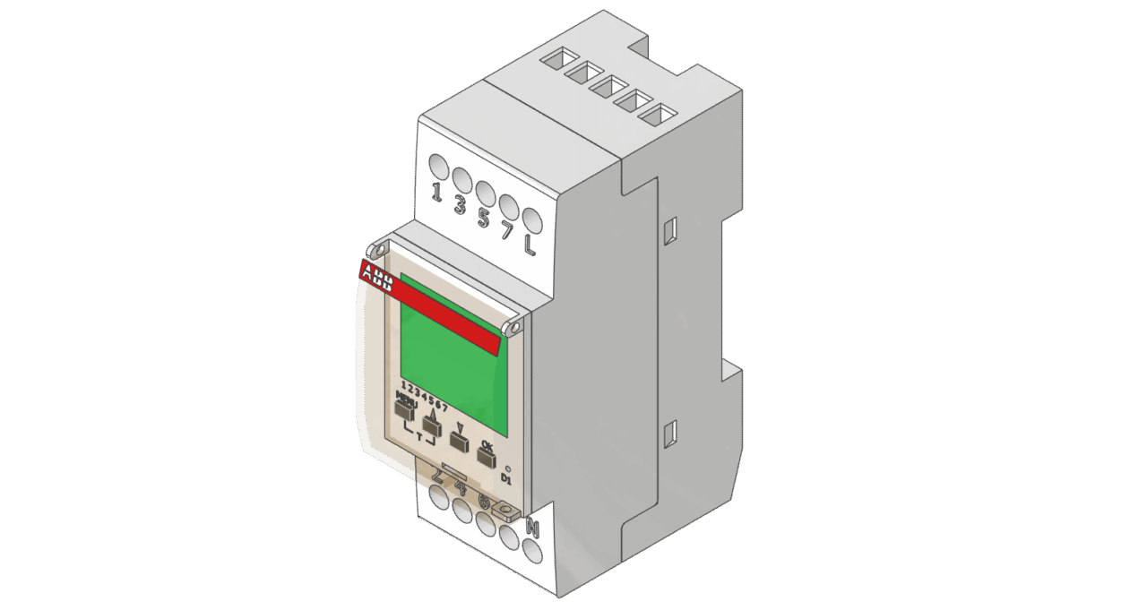 3D модель АВВ INT ORARIO таймер-переключатель