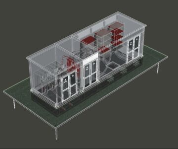 3D модель Подстанция с инверторами 10000х3000х3150