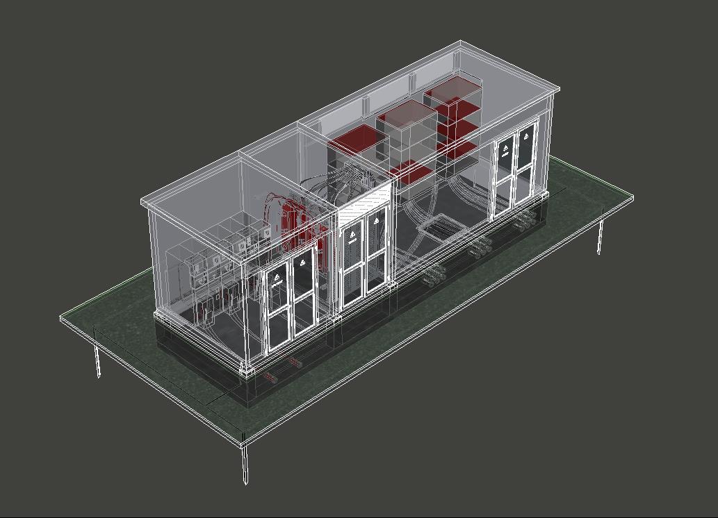 3D модель Подстанция с инверторами 10000х3000х3150