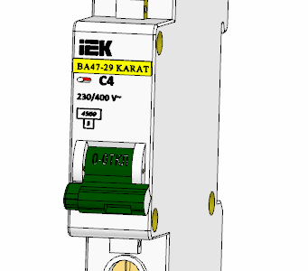 3D модель Автоматический выключатель ВА47-29 1P C 4А 4,5кА IEK
