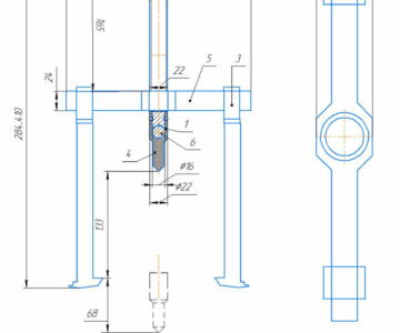 3D модель Приспособление для снятия шестерен и подшипников от 28 до 189мм