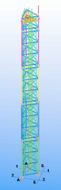 3D модель Опорная башня дымовой трубы 50м