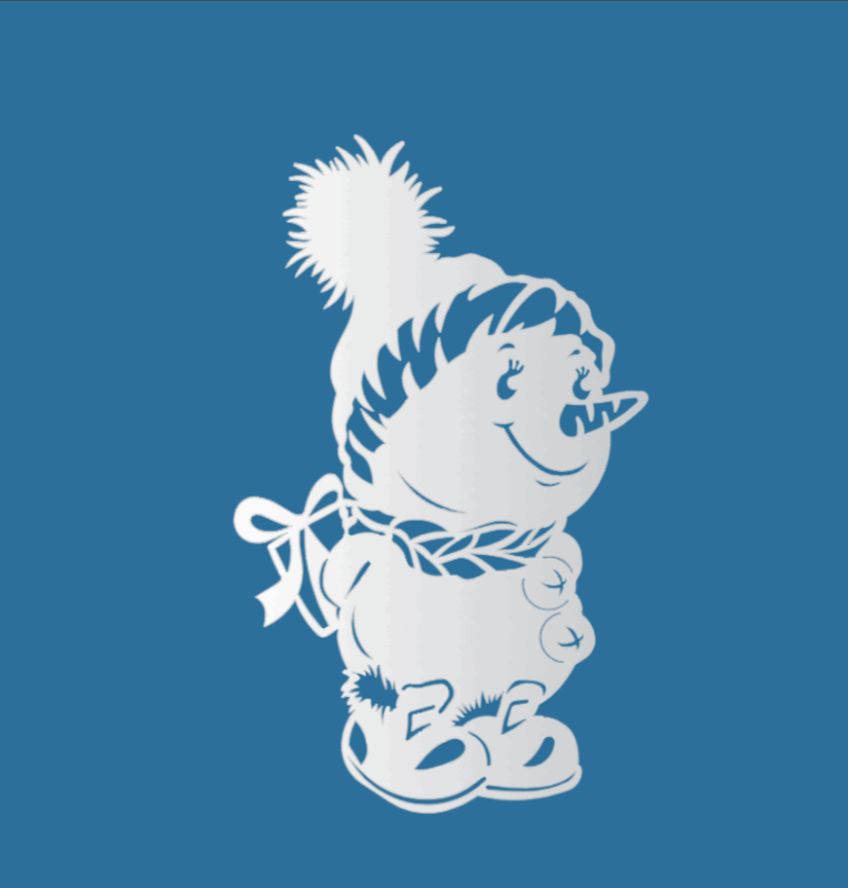 Чертеж Контур резки "Снеговик"