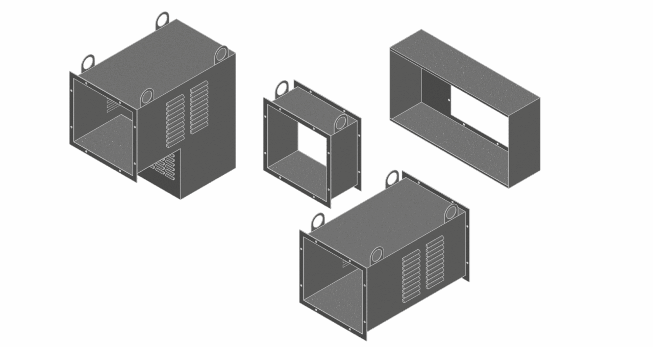 3D модель Элементы короба шинного моста 10 кВ