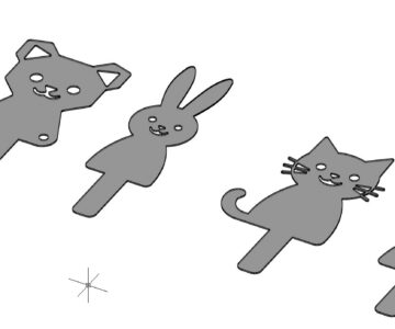 Чертеж Крючки звери