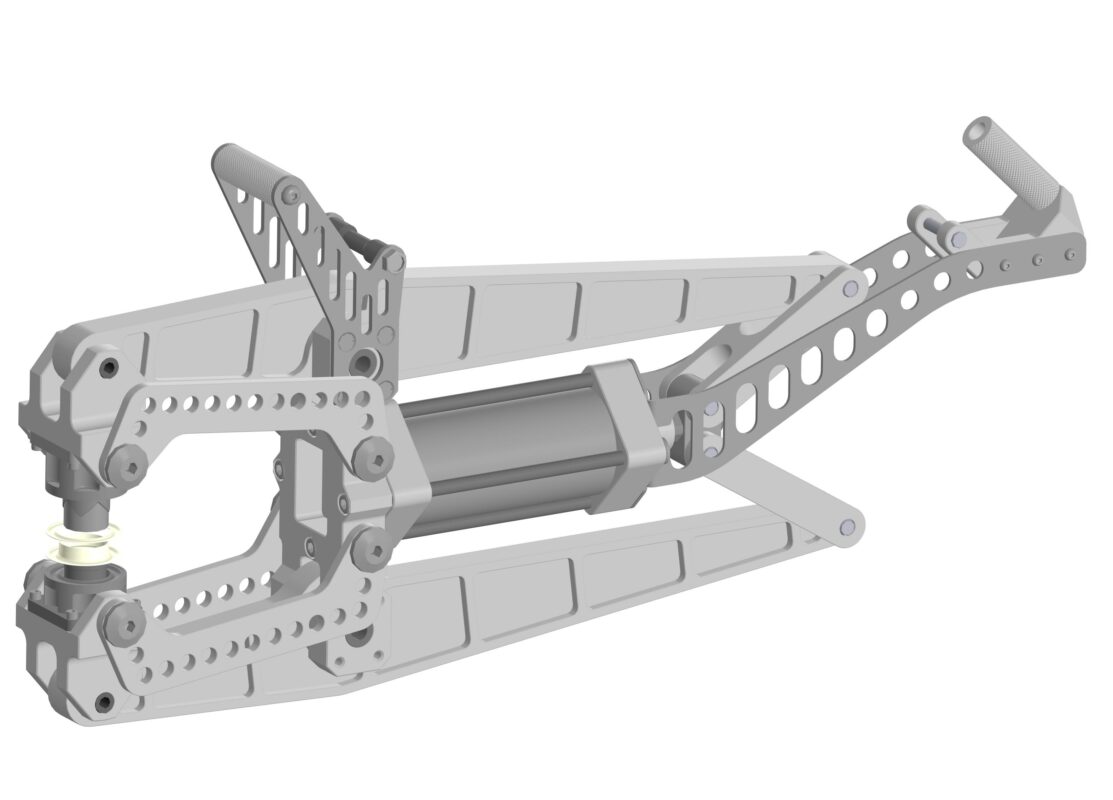 3D модель 3д модель подвесного, ручного пневмопресса рычажного типа для установки люверсов д40