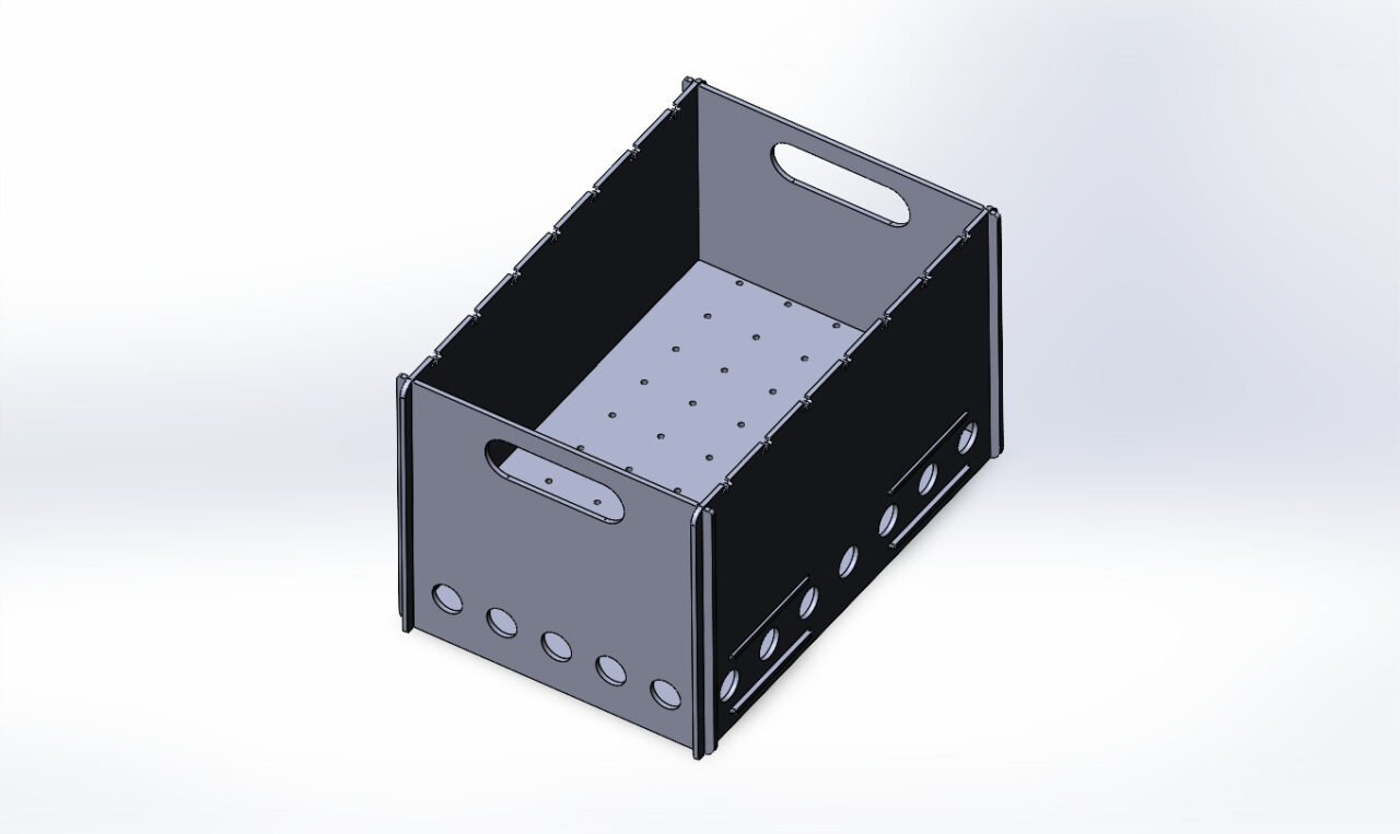 3D модель Мангал разборный с двойным дном 380*250*230мм
