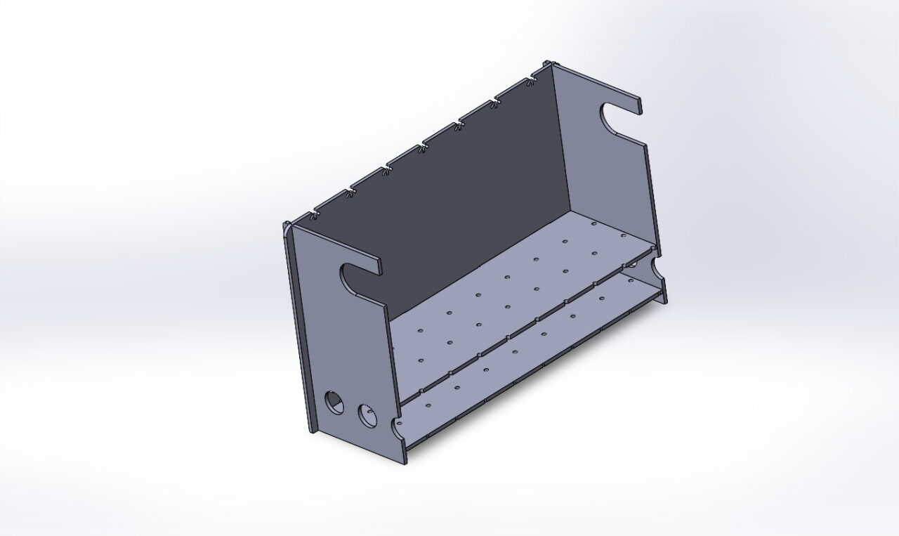3D модель Мангал разборный с двойным дном 380*250*230мм
