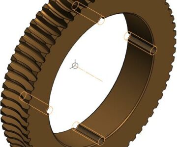 3D модель Цилиндрическое червячное колесо z64 m4