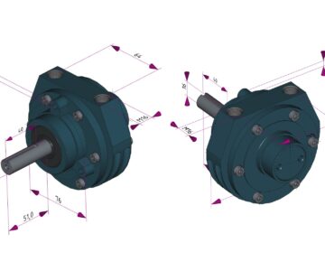 3D модель Мотор пневматический реверсивный MRV009A