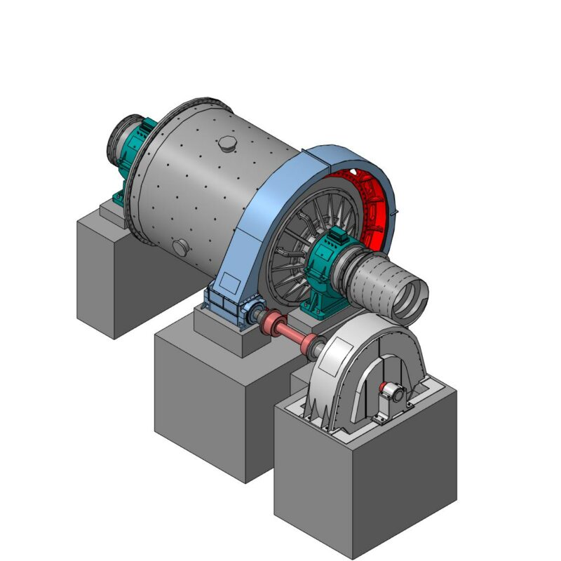 3D модель Мельница стержневая с центральной разгрузкой МСЦ 3850х4500