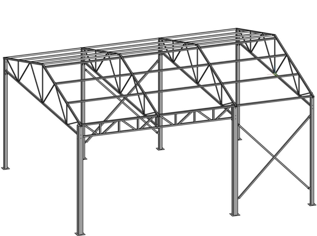 3D модель Навес двускатный 5х6 м