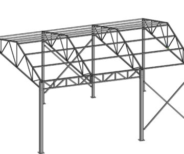 3D модель Навес двускатный 5х6 м