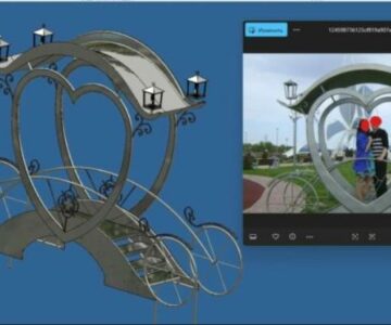 Чертеж Модель малой архитектурной формы "Мост-карета"