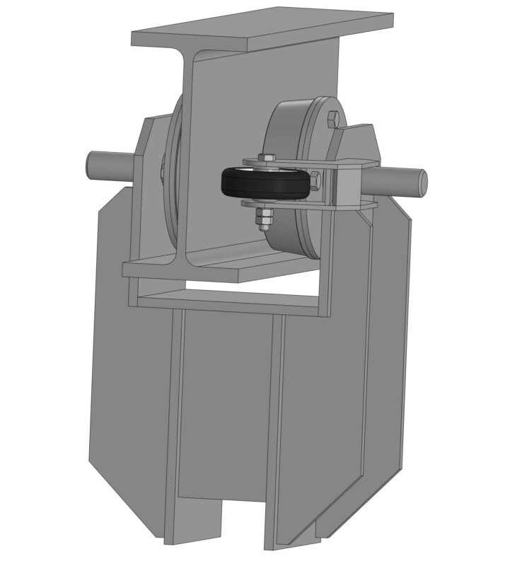 3D модель Роликовая опора для подвесных ворот с приварным кронштейном