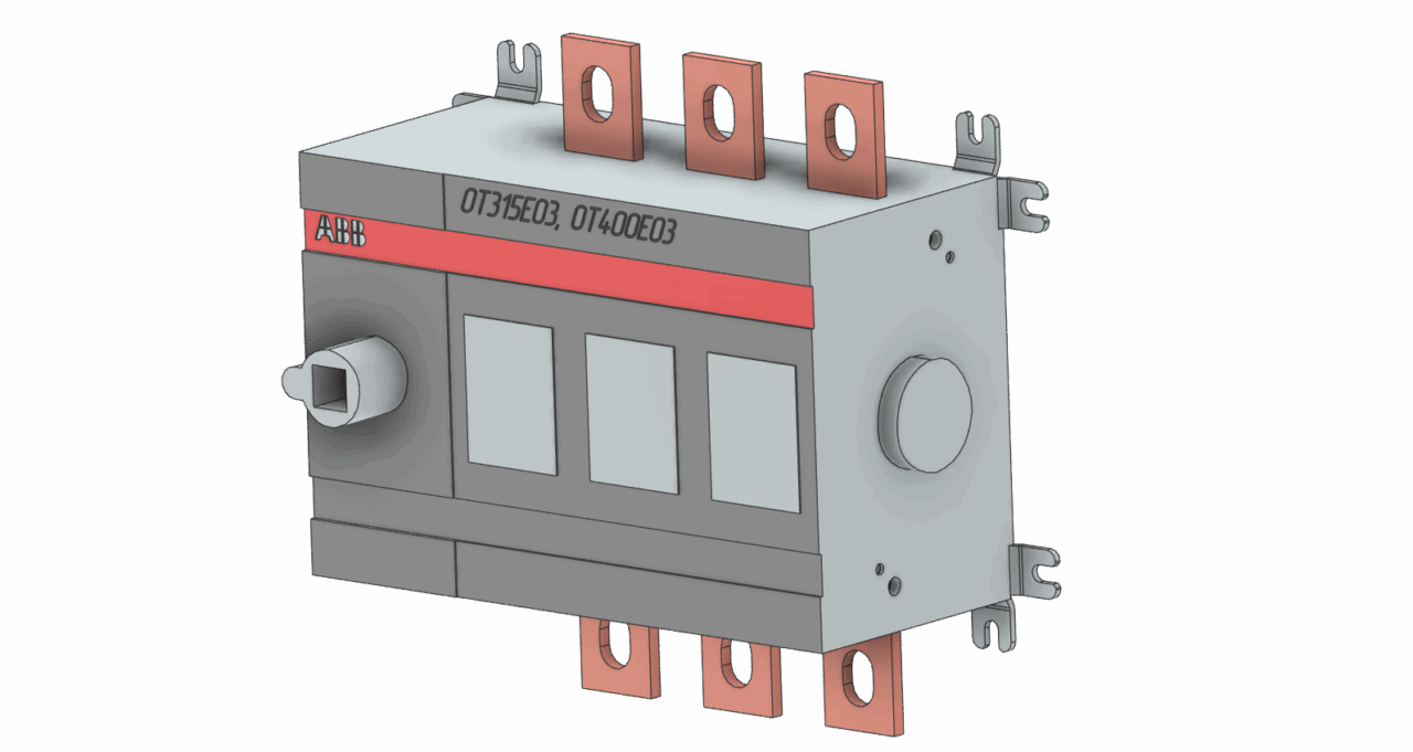 3D модель АВВ OT315-400E03 Выключатель нагрузки/рубильник