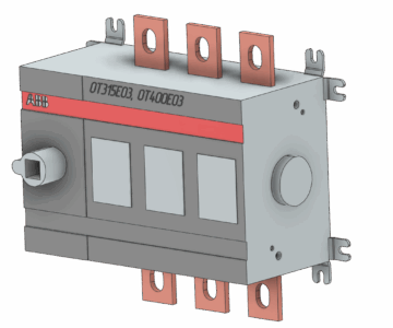 3D модель АВВ OT315-400E03 Выключатель нагрузки/рубильник
