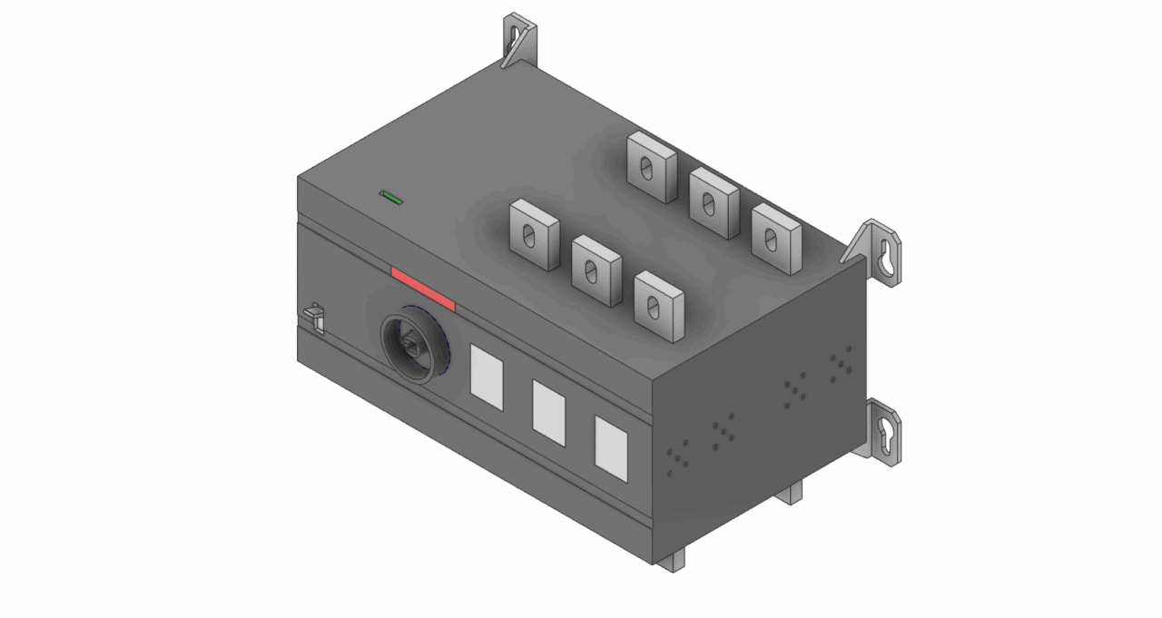 3D модель АВВ OTM1000-1250E3C Моторизированный переключатель