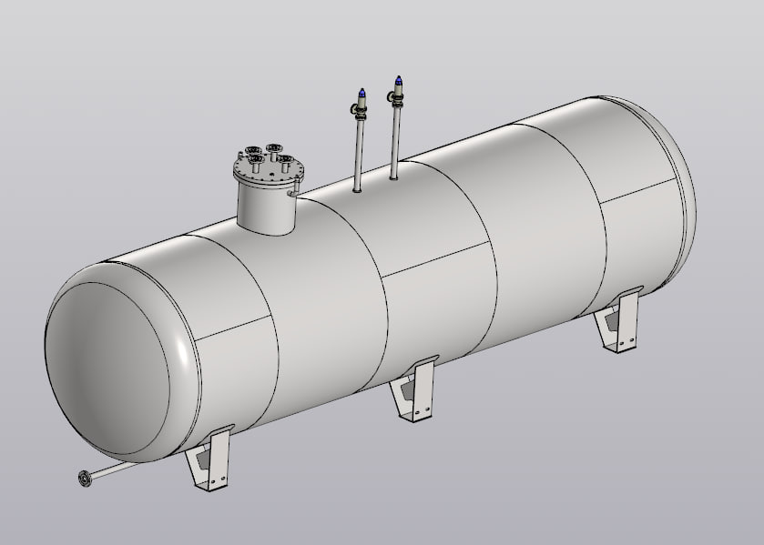 3D модель Резервуар для сжиженных углеводородных СУГ 20 м3