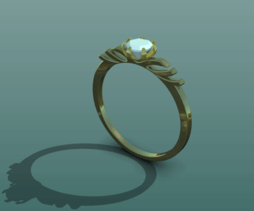 3D модель Кольцо с камнем 3d