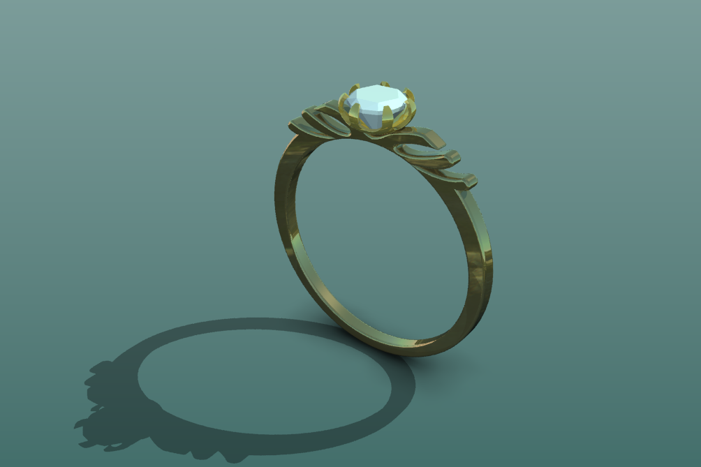 3D модель Кольцо с камнем 3d