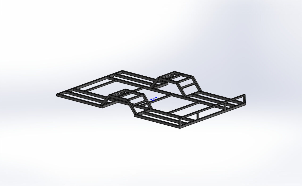 3D модель Платформа прицепа для перевозки вездехода