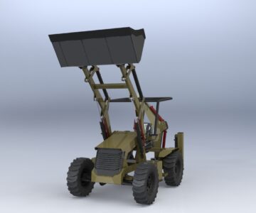 3D модель Мини экскаватор на мостах уаз Тимкен