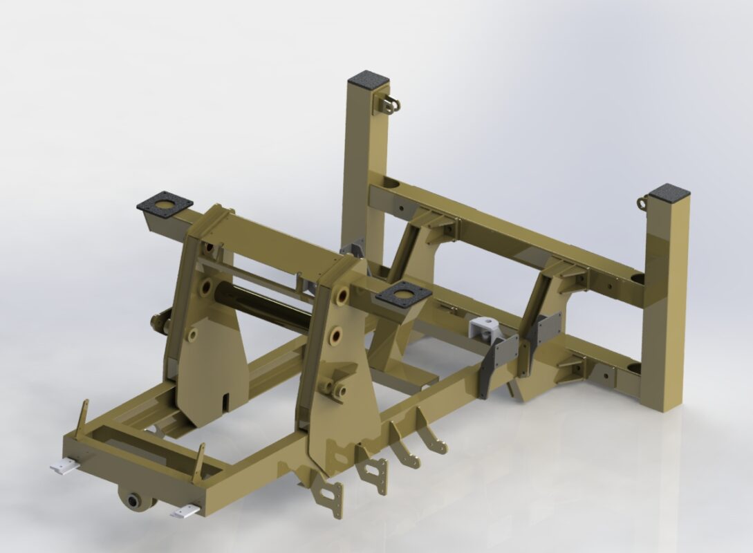 3D модель Мини экскаватор на мостах уаз Тимкен