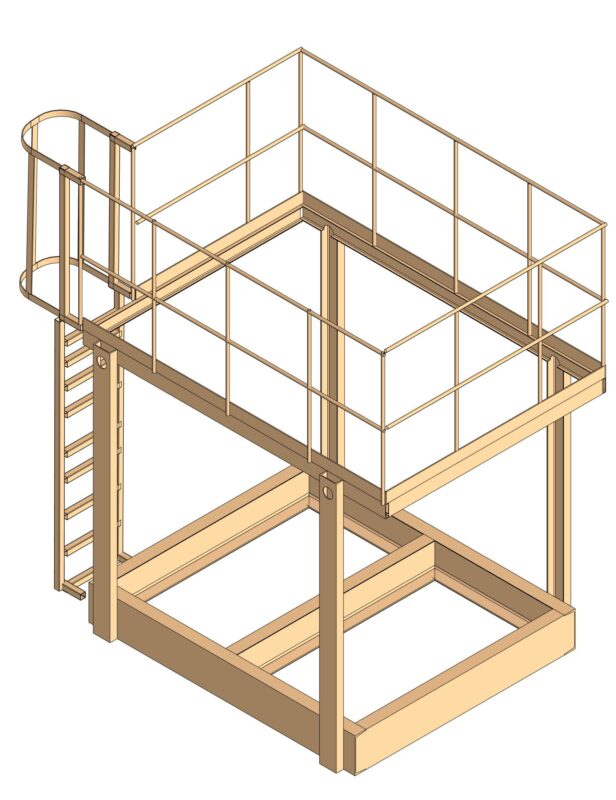 3D модель Сосуд, работающий под давлением не свыше 0,07 МПа, без давления (под налив) или под вакуум - 8м3