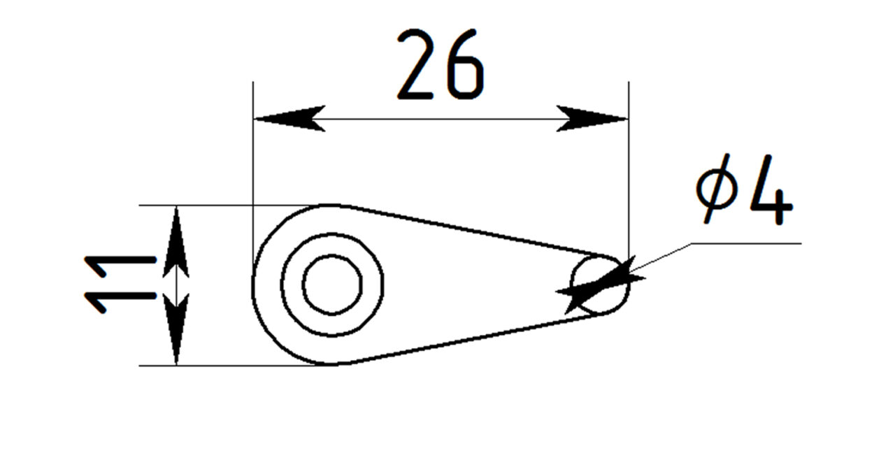 Чертеж Кляймер (держатель стекла) в фасадах на старой кухонной мебели
