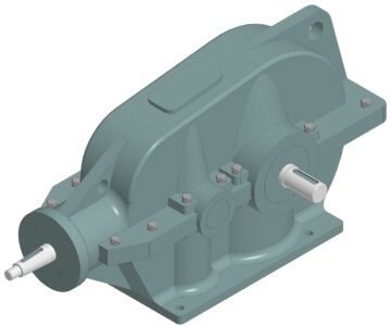 3D модель Редуктор коническо-цилиндрический КЦ1-200 (габаритная модель)