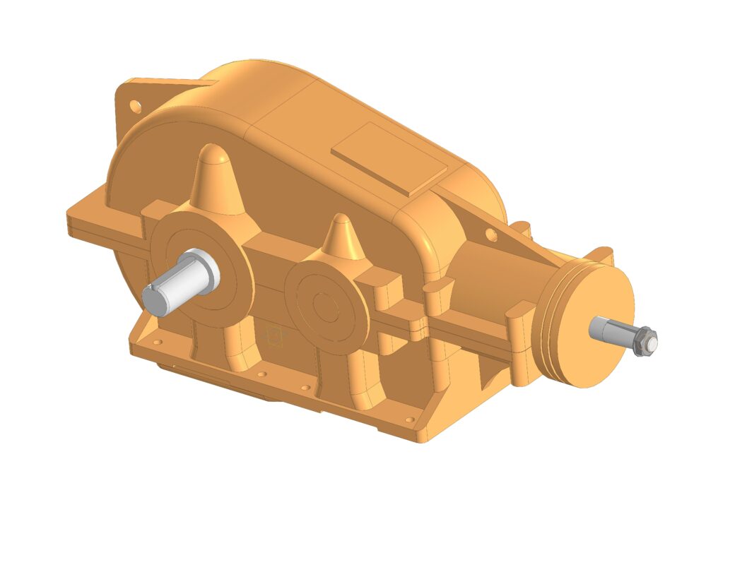 3D модель Габаритная 3D модель редуктора КЦ1-400