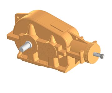3D модель Габаритная 3D модель редуктора КЦ1-400